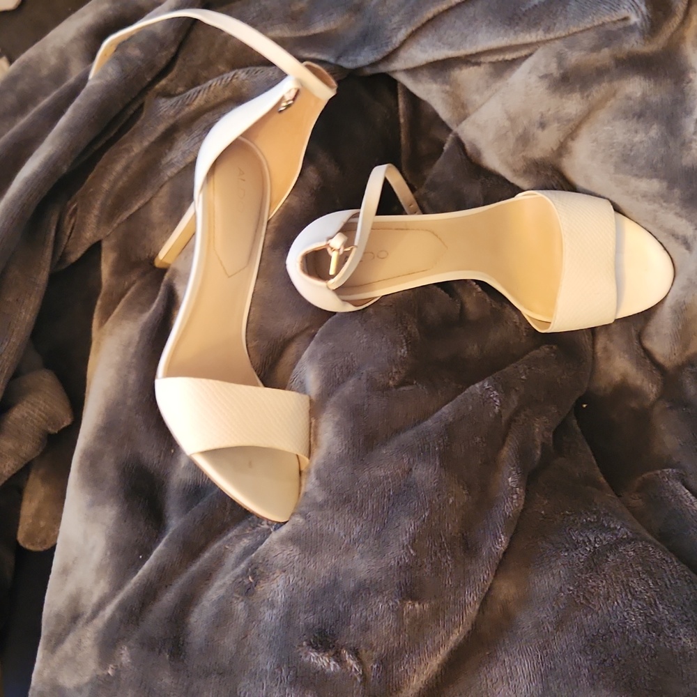 ALDO size 8.5 US W, 3-inch open-toe heel. Worn twice. $50 OBO